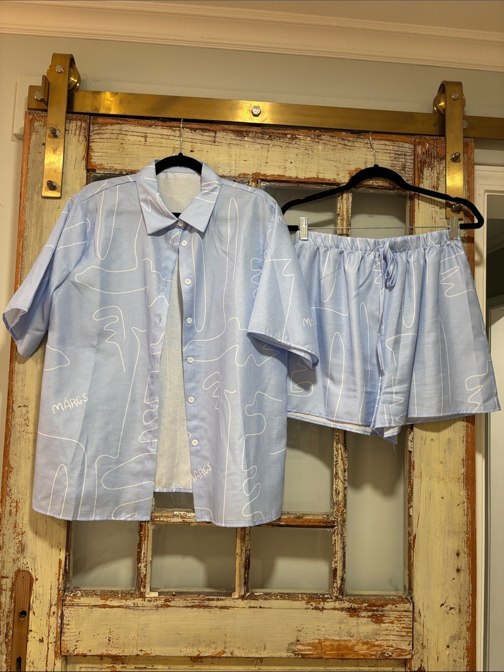 Light Blue Short-Sleeve Button-Up Shirt